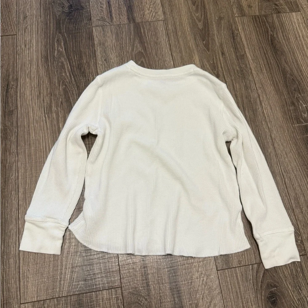 Gap Kids Boys Color White Thermal Long Sleeve Shirt Size S